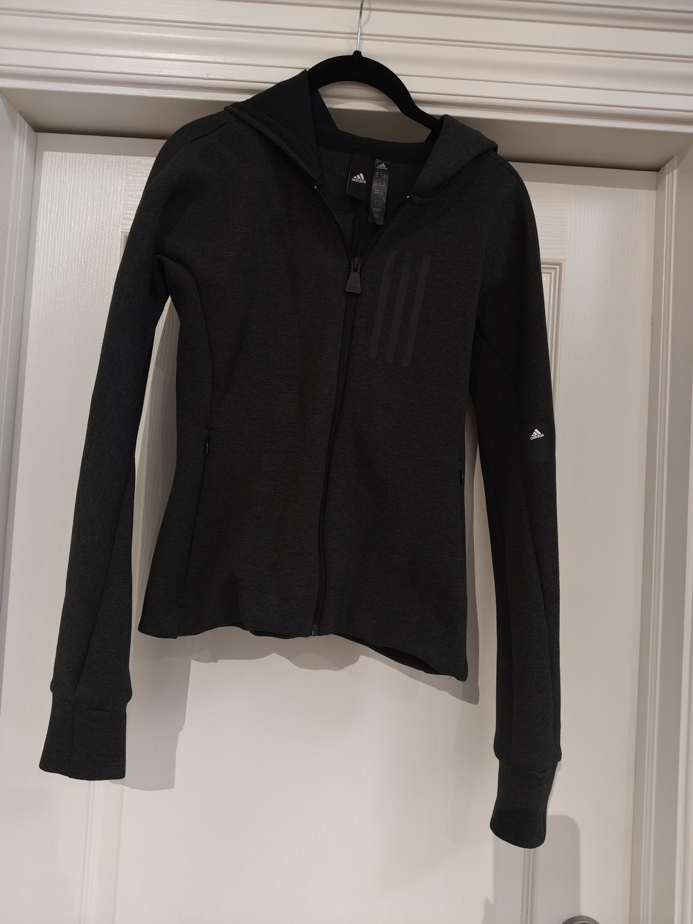 adidas Women's Dark Charcoal Full-Zip Hooded Jacket